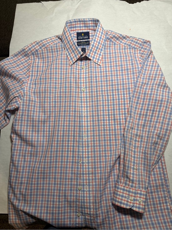 Stafford Other - Stafford Pink and Blue Check Long-Sleeve Dress Shirt